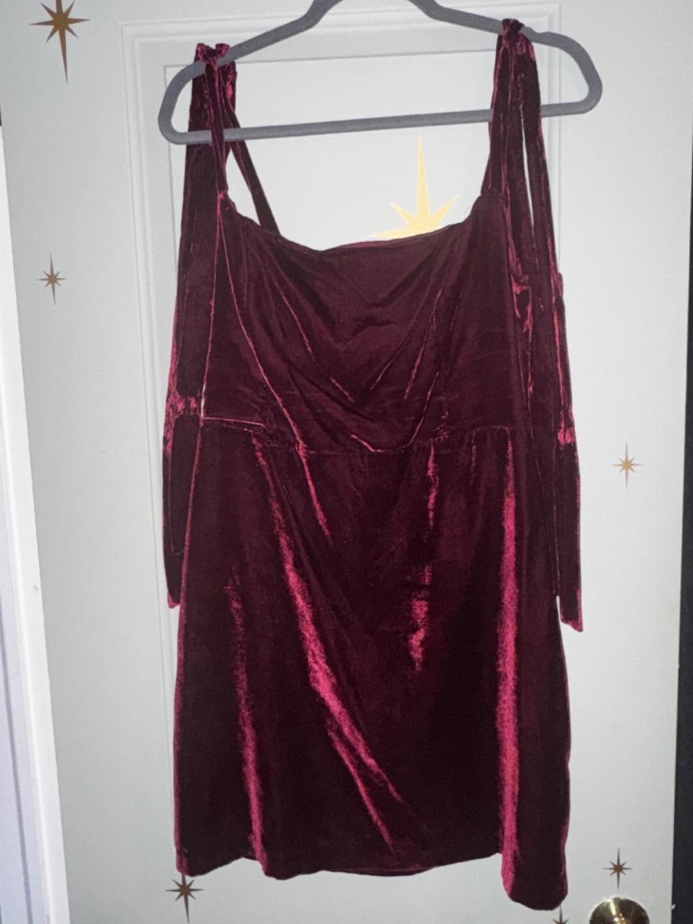 Burgundy velvet house of Harlow dress